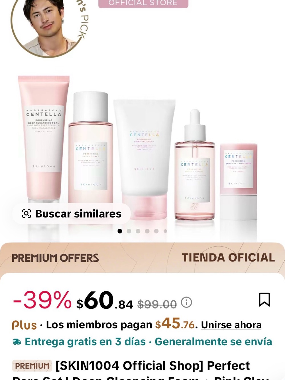 SKIN1004 Madagascar Centella Pink Gentle Cleansing & Exfoliant Set - Pink